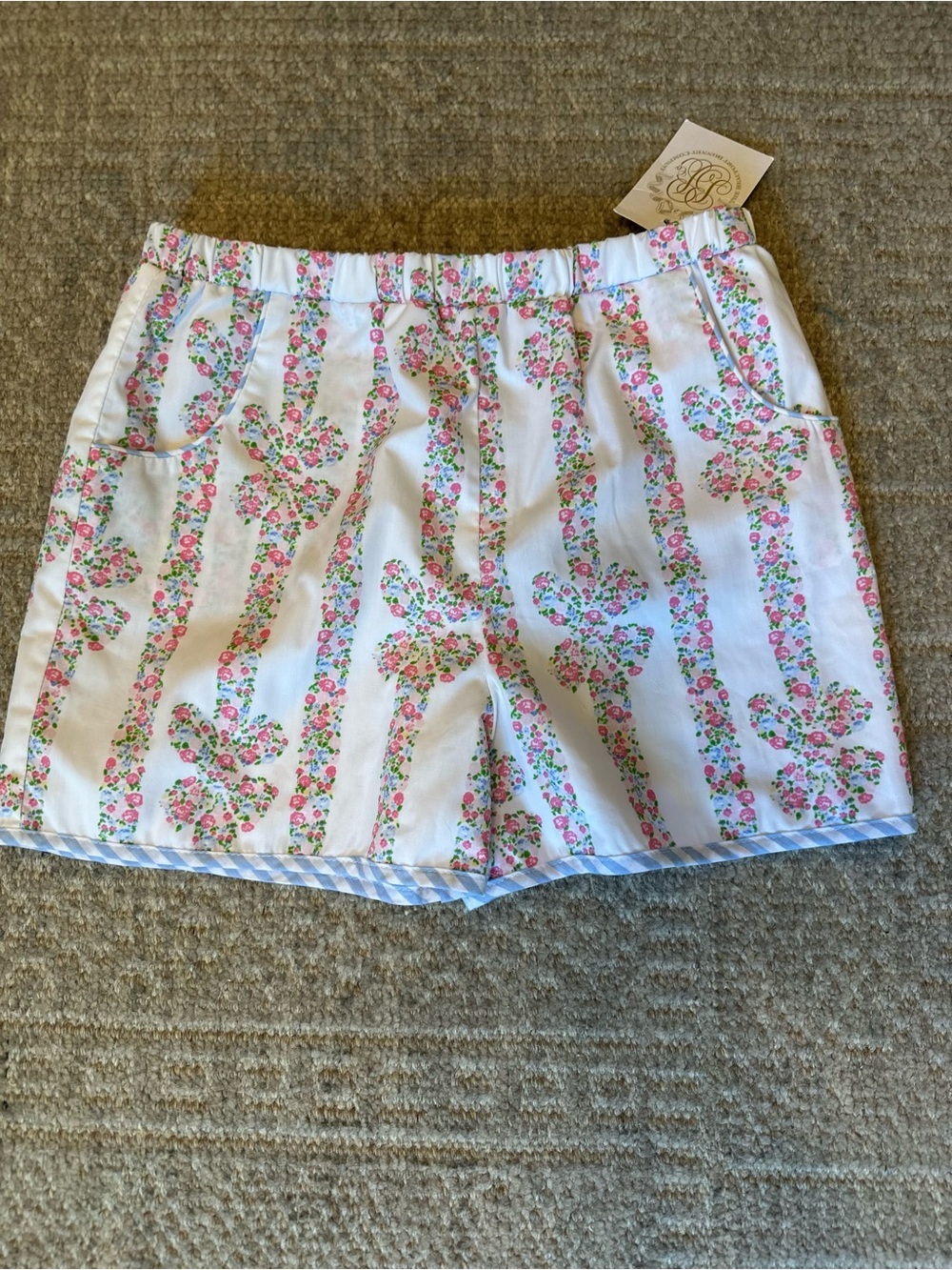 NWT TBBC The Beaufort Bonnet Company Ribbons floral shorts girls size 10 - Picture 3 of 3